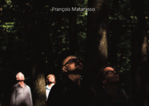 The book cover of "The Restless Art" by Francois Matarasso. Cover art is a family stood in a forest looking up at the light breaking through the leaves.