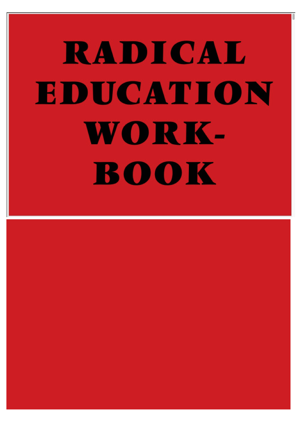 Radical Education Work-Book